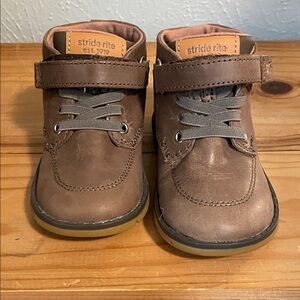 Stride Rite Toddler Brown Leather Hook-and-Loop Boots